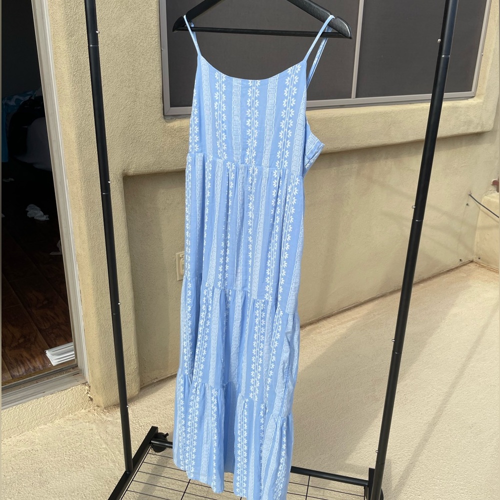 Light Blue Floral Maxi Dress